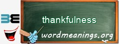WordMeaning blackboard for thankfulness